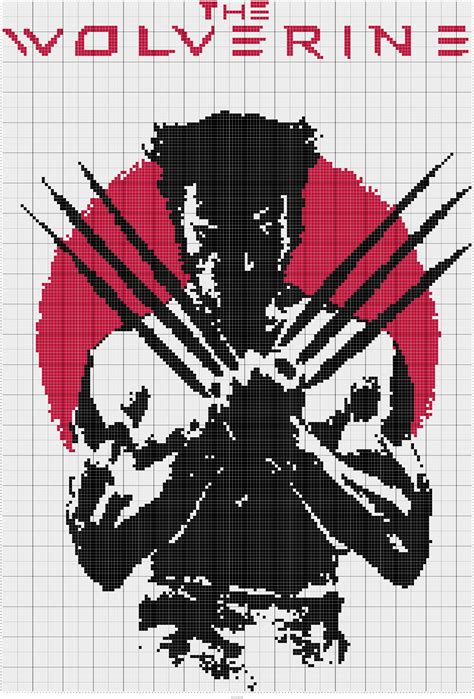 The Wolverine Silhouette 2 Marvel Cross Stitch Pixel Art Pattern Cross Stitch Patterns