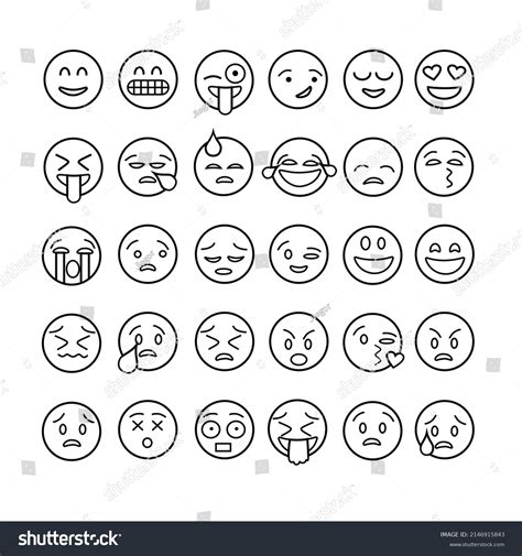 Set Of Emoticons Emoji Isolated On White Royalty Free Stock Vector