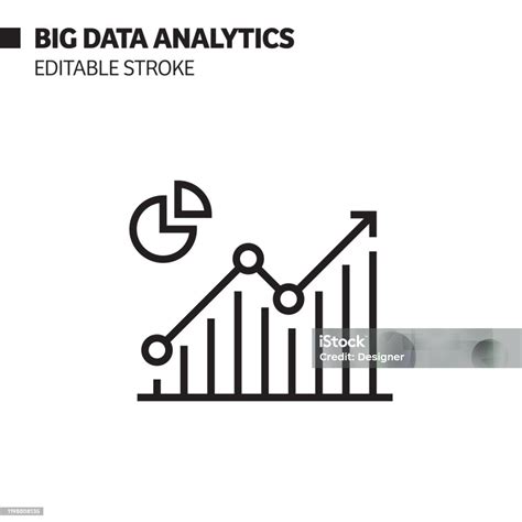 Big Data Analytics Line Icon Outline Vector Symbol Illustration Pixel Perfect Editable Stroke