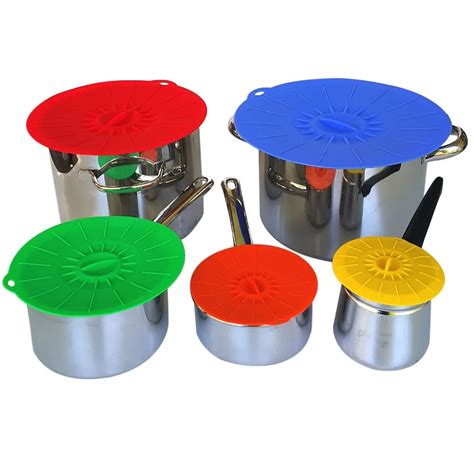 Set Of 5 Reusable Universal Silicone Pot Lid Setsilicone Pots And Pans