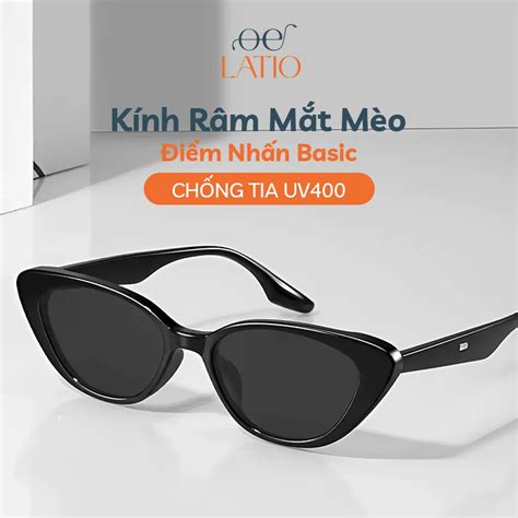 Kính mát Nam Nữ LATIO kính râm dáng Mắt mèo HOT TREND chống nắng bản lề kim loại bền bỉ