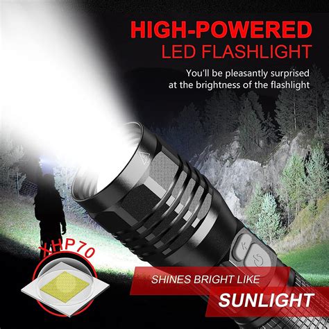 Buy WdtPro Rechargeable Flashlight S5000 3000 High Lumens LED