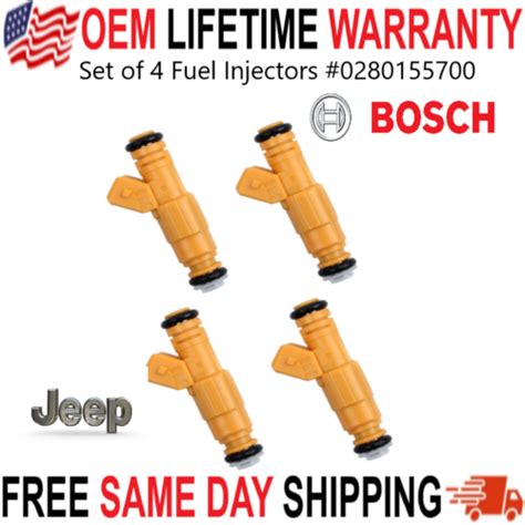 UPGRADED OEM Bosch X4 4 Hole IV Gen Injectors For 89 98 Jeep Cherokee