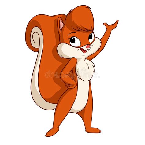 Cute Cartoon Squirrel Girl Greeting Pose Stock Vector Image 27168699