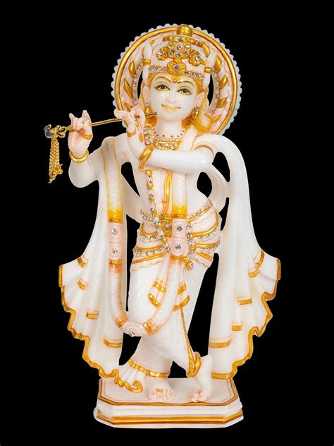 Marble Krishna Statue Cm Lord Krishna Idol Load Krishan Etsy Uk