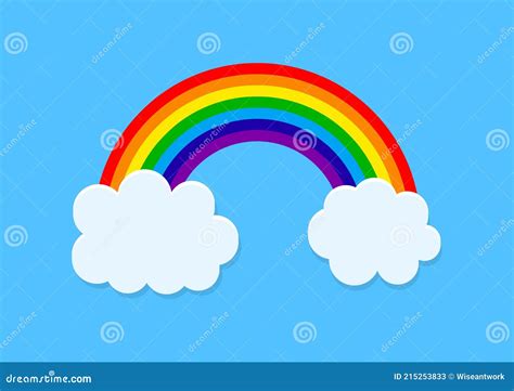 Rainbow Icon. Rainbow with Cloud. Cartoon Wallpaper for Kids. Arc of ...