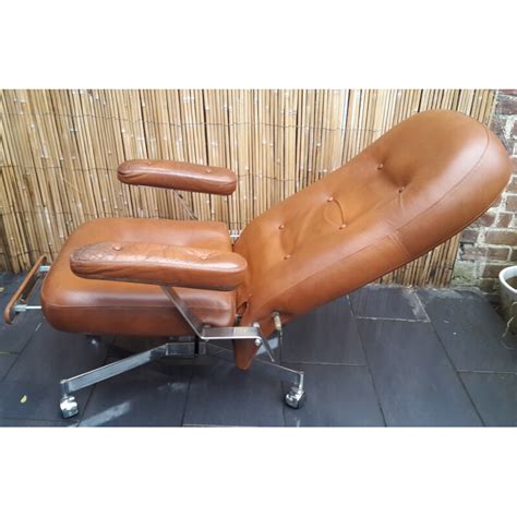 Fauteuil Everstyl Vintage En Skai Caramel 1970