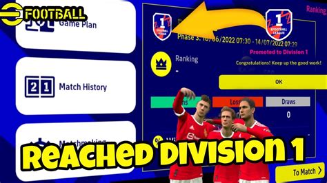 Reached Division Rank Push To Division Efootball Mobile