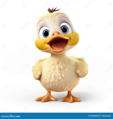 Realistic 3d Duck Cute Cartoon With Pixar Style Stock Illustration