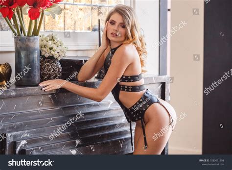 Lovely Girl Sexy Blonde Lingerie Posing Stock Photo 1033011598 Shutterstock