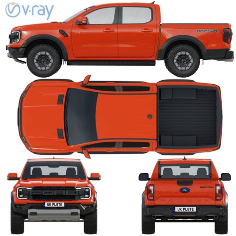 Ford Ranger Raptor 2023 3d Model For Vray