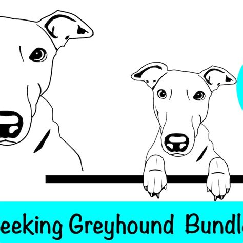 Greyhound Peeking Clipart Etsy