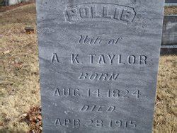 Mary Polly Pollie Ashe Taylor 1825 1915 Mémorial Find a Grave