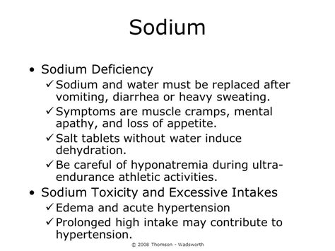 2008 Thomson Wadsworth Chapter 12 Water And Major Minerals Ppt