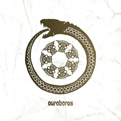 Ouroboros Vector Logotype Or Emblem Snake Eating Its Own Tail