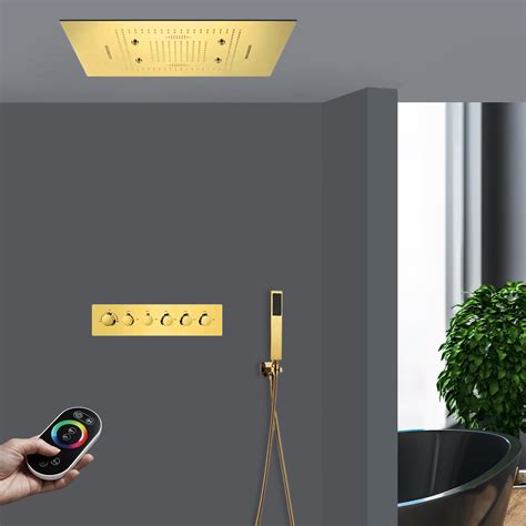 Polished Gold Thermostatic Remote Controlled Led Musical Recessed