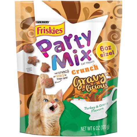 Purina Friskies Party Mix Adult Gravy Licious Turkey Gravy Crunch Cat