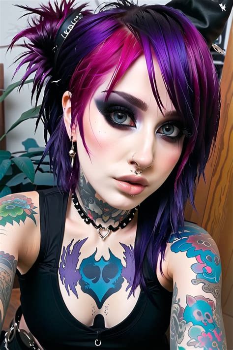 1girl Pink Emo Piercings Se Image Created By Tensorart