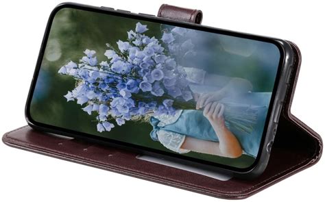 Motorola Moto G72 Hoesje Mandala Book Case Met Pasjeshouder Bruin