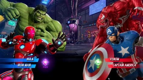 Hulk Ironman Vs Venom Caption America Very Hard Marvel Vs Capcom