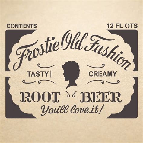 Root Beer Label Stencil Reusable Template for by JboutiqueStencils