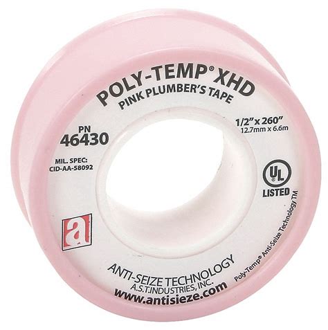 ANTI SEIZE TECHNOLOGY Thread Sealant Tape PTFE 1 2 To 1 5sg 1 2 In