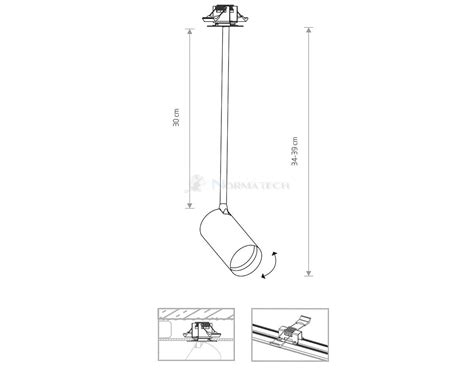 Lampa Sufitowa Podtynkowa Zwis MONO SURFACE LONG M WHITE 7735