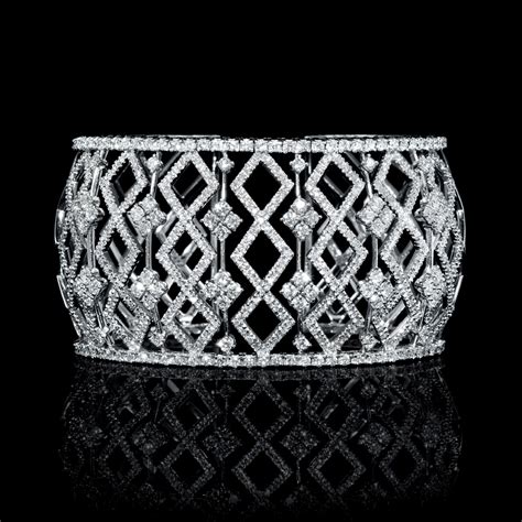 7.16ct Diamond 18k White Gold Bangle Bracelet