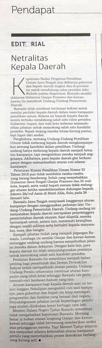 Dipo Alam On Twitter Editorial Koran Tempo Hari Ini Pertanyakan