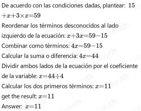 Solved La edad de María es el triple de la de Rosa más quince años y