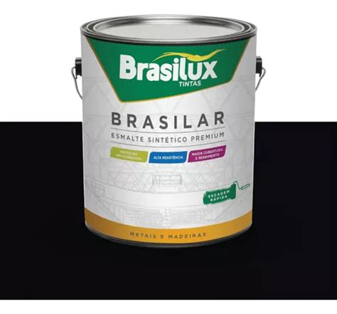 Tinta Esmalte Sint Tico Secagem R Pida L Cores Brasilux Cor Preto