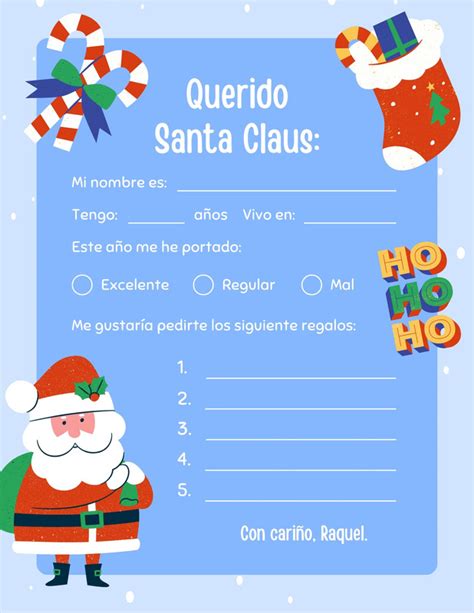 Plantillas De Cartas Para Pap Noel Gratis Para Editar Canva