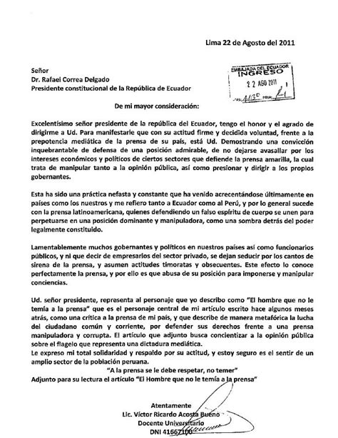 Carta Al Presidente