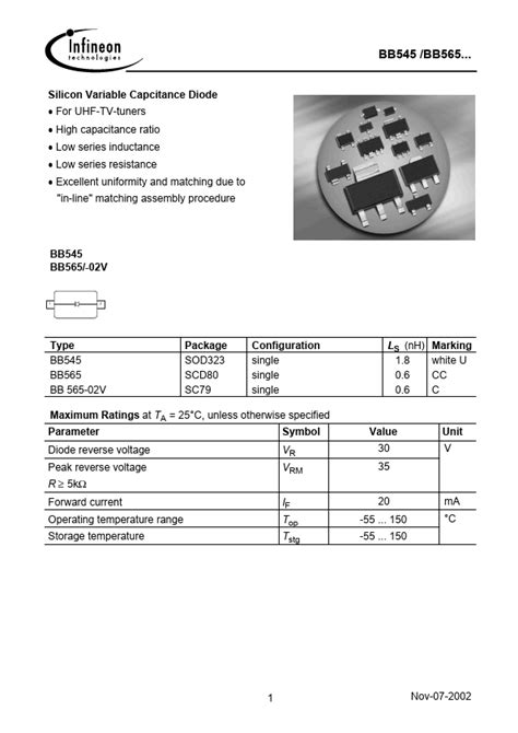 Bb Datasheet Diode Equivalent Infineon Technologies Ag