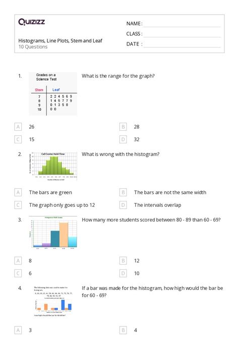 Line Plots Worksheets For Th Year On Quizizz Free Printable