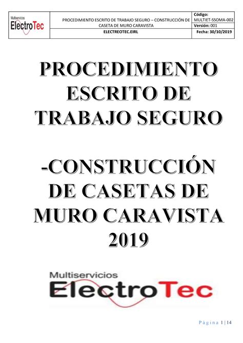 432759106 Procedimiento Escrito De Trabajo Seguro PROCEDIMIENTO