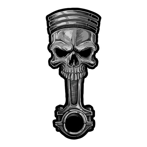 Autocollant Lethal Threat Skull Piston X Mm Pi Ces Car Nage Sur