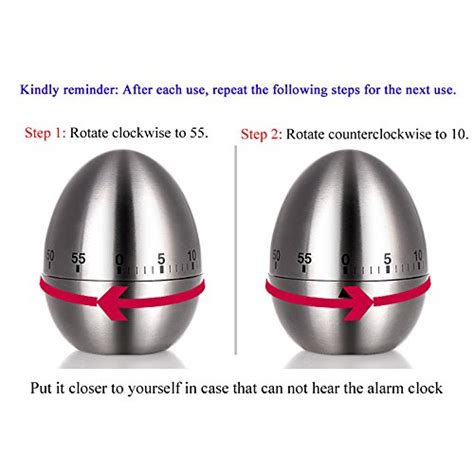 Kitchen Timer Gloryshop Stainless Steel Egg Timer Simple Operation