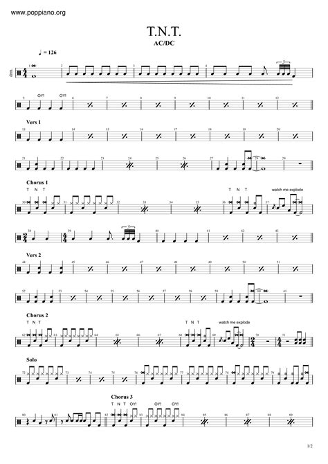 Acdc Tnt Drum Tab Pdf Free Score Download ★