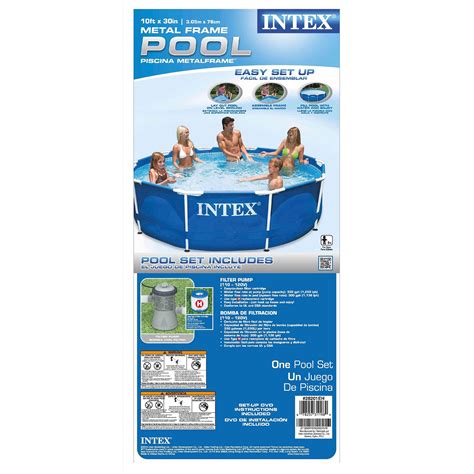 Intex Metal Frame 10x30 Swimming Pool With Filter Pump And Maintenance Kit