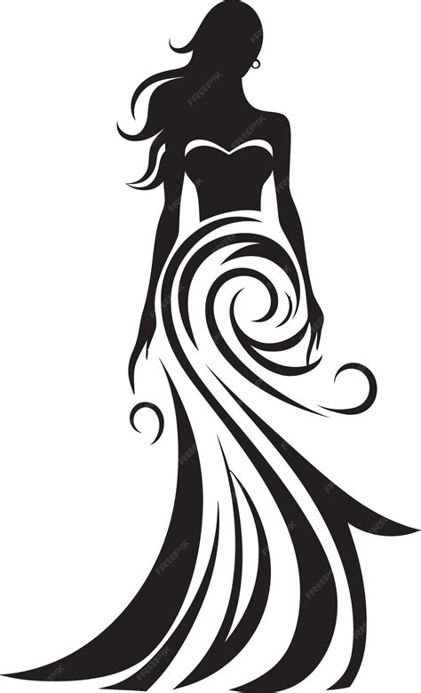 Premium Vector | Timeless appeal black vector dress runway radiance