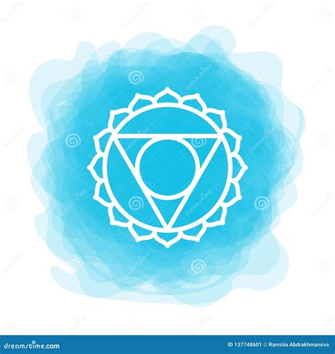 Icono De Vishuddha El Quinto Chakra Gutural Círculo Ahumado Azul Del