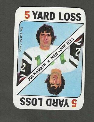 Topps Game Insert Joe Namath New York Jets Yard Loss Ebay