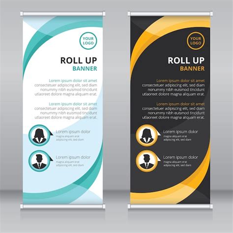 Plantilla de diseño de banner enrollable moderno Vector Premium