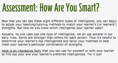 Multiple Intelligences Assessment for Learning Preferences