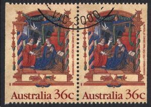 Stamp Annunciation Th Cent Book Of Hours Australia Christmas