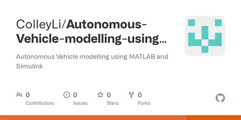 Github Colleyli Autonomous Vehicle Modelling Using Matlab And