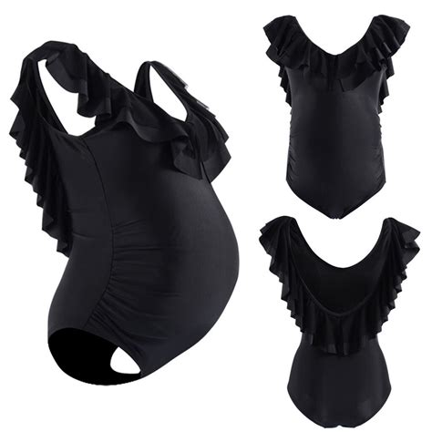 Maternity Bikini Women Ruffles Frenulum Pure Color Vicedeal