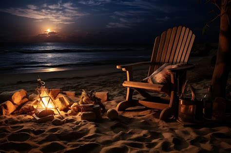 Premium Photo | Beach Bonfire Beach Bonfire Backdrop Starry Night Sky ...