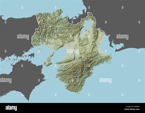 Region of Kansai, Japan, Relief Map Stock Photo - Alamy